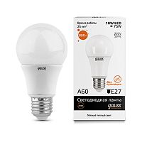 Лампа светодиодная Gauss Elementary А60 Груша E27 220В 10Вт 880Лм 2700К 60х110мм картинка 